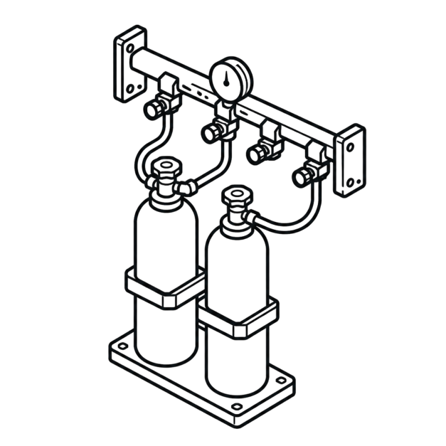Laboratory gases system illustration