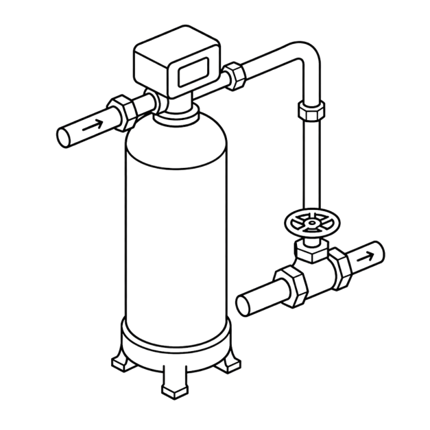 Soft water system illustration