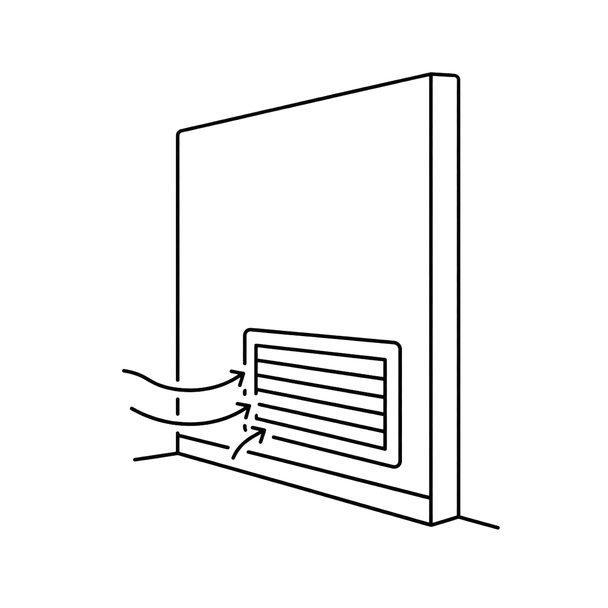 Low-level return air riser panel illustration