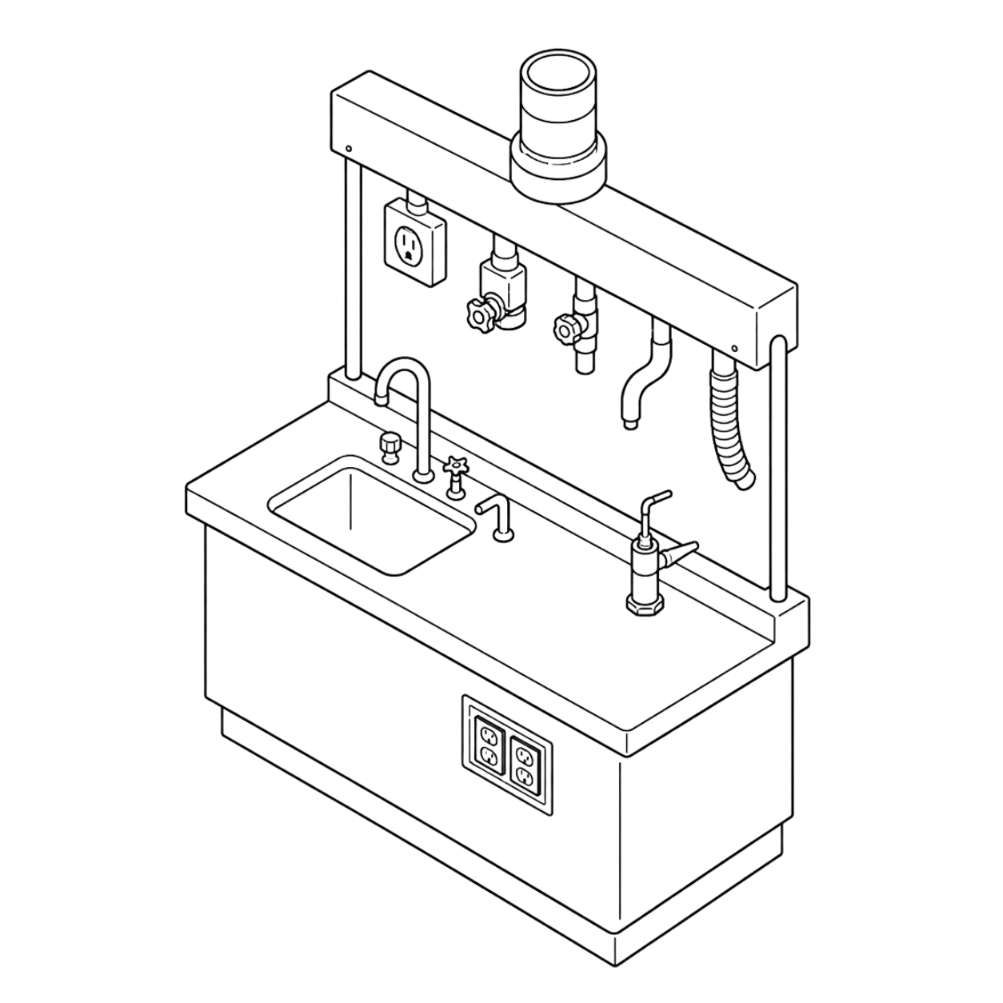 Equipment placement illustration
